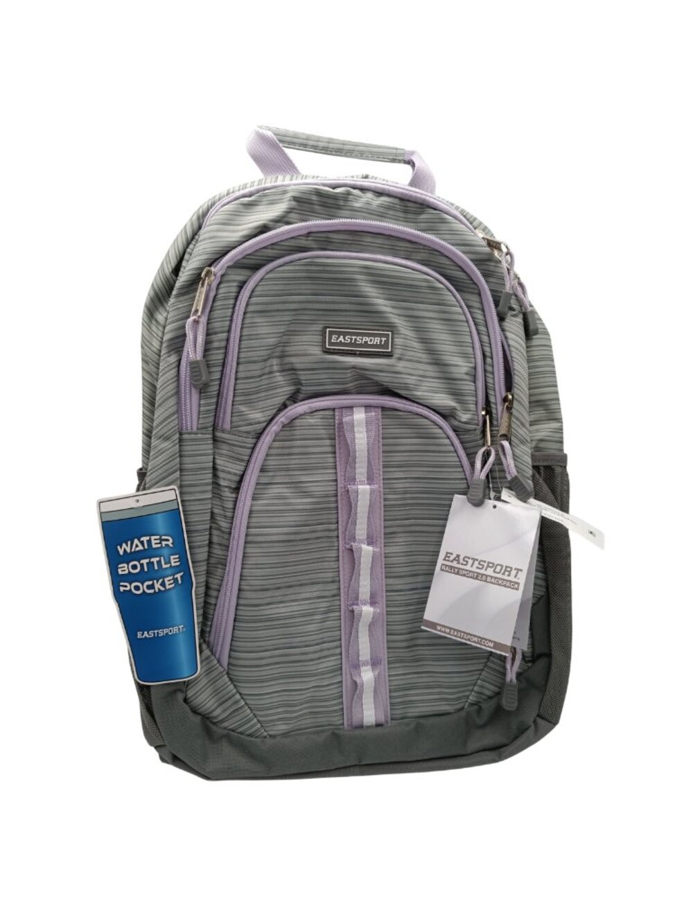 EASTSPORT Discontinued Heather gray and lilac Rally Sport 2.0 laptop Backpack